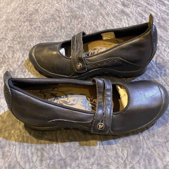 Merrell Black Leather Mary Janes Women's Size 7 - Picture 5 of 10